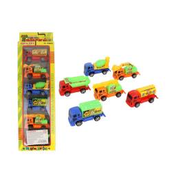 Set infantil de camiones en caja x 6 pcs 37 x 13 x 4 cm