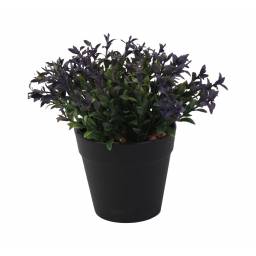 Maceta con planta artificial violeta 15 x 6 cm