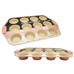 Asadera con 12 moldes para muffins 41.5x26.5x3cm
