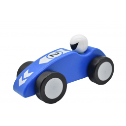 Auto azul de madera 14x7x7cm