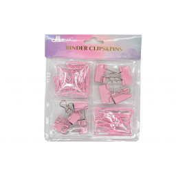 Set de clips rosa para hojas 14x15cm