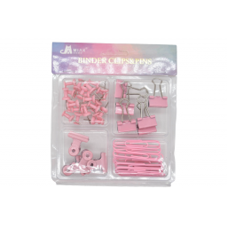 Set de clips rosa para hojas 14x15cm
