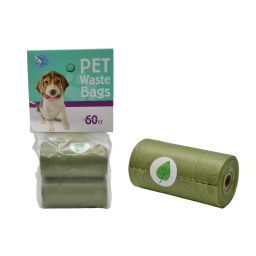 Set de bolsas biodegradables para mascotas x4 rollos 60CT