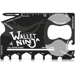 Tarjeta wallet ninja multiusos acero 8.5 x 5 cm