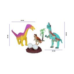 Set de dinosaurios en bolsa con accesorios 7 pcs